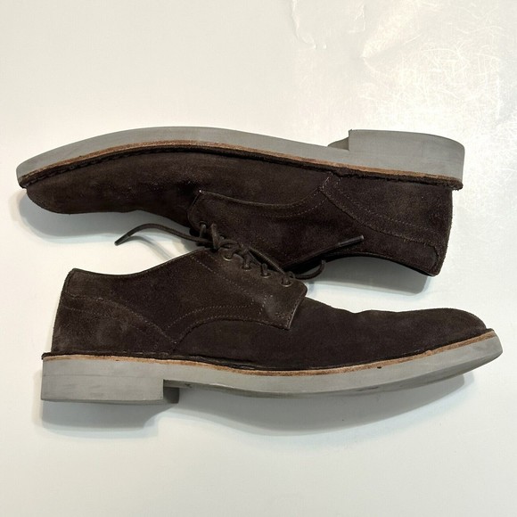 John Varvatos Shoes Mens Size 8 M Sid Eva Brown Suede Derby Comfort Commuter - Picture 4 of 14